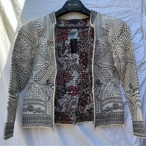 Patterned Black and White Cardigan